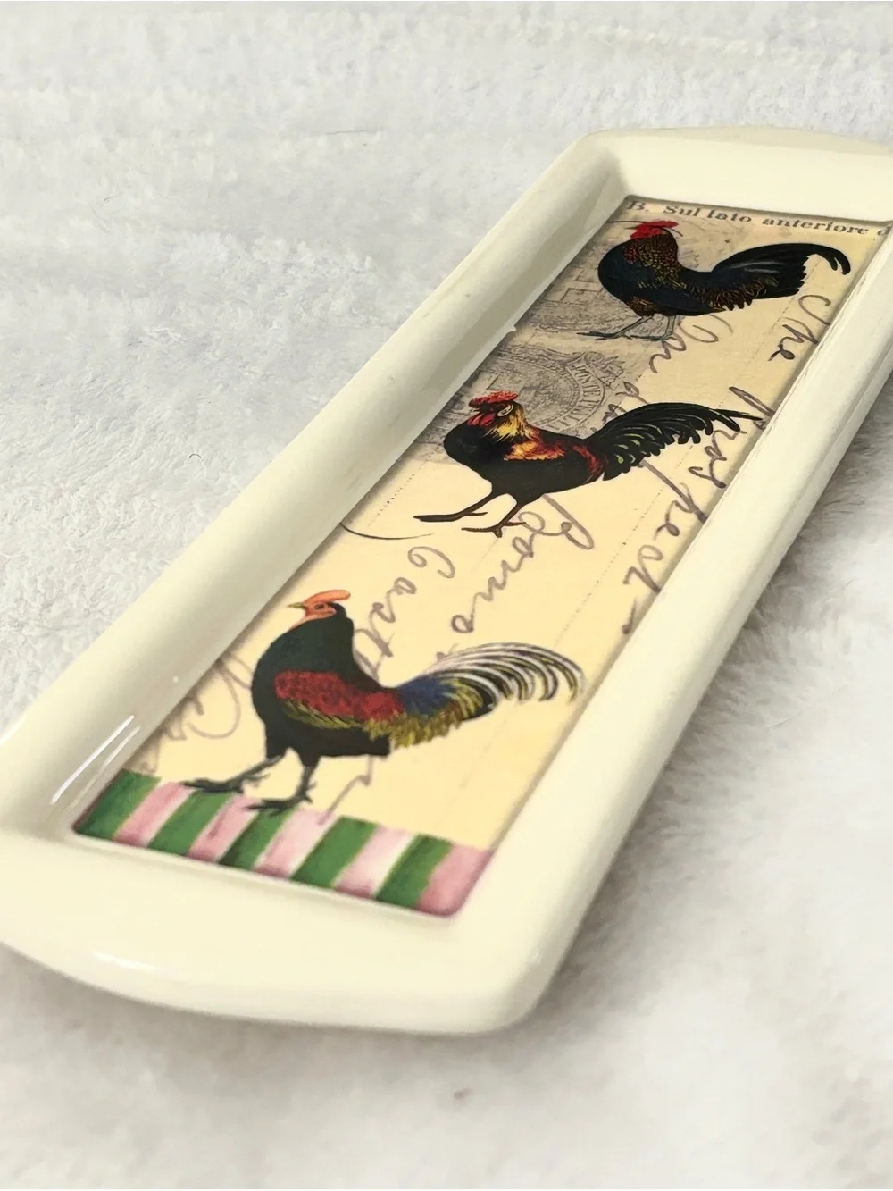 Paula Scaletta Rooster Ceramic Spoon Rest Farmhouse Kitchen Decor
